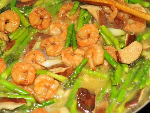 Crevettes sautées à l'ail